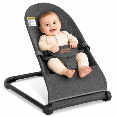 Miniatura 9 de Bouncer para bebé, asiento de gorila portátil para bebés con arnés de seguridad de 3 puntos, asiento ergonómico hinchable, gorila para bebés de 0 a