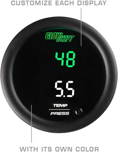 Miniatura 5 de GlowShift Kit de manómetro digital de doble Celsius de 10 colores y temperatura de barra - para aumento, PSI de aceite, agua y temperatura trans.