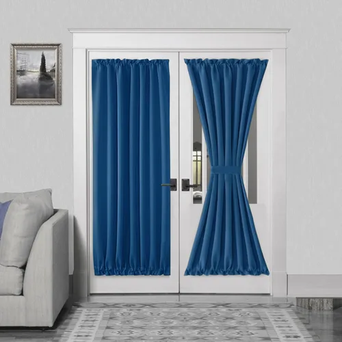 Miniatura 164 de DWCN Cortinas para puerta francesa: cortina térmica con bolsillo para barra para puertas con ventana de vidrio, puertas de cocina y patio