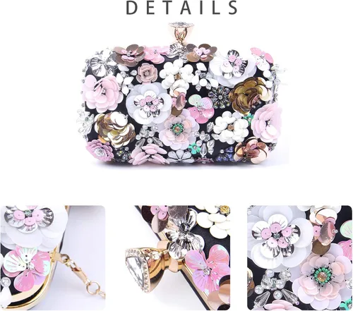 Miniatura 4 de Lanpet Bolso de mano de noche con correa de cadena para mujer, bolso de hombro