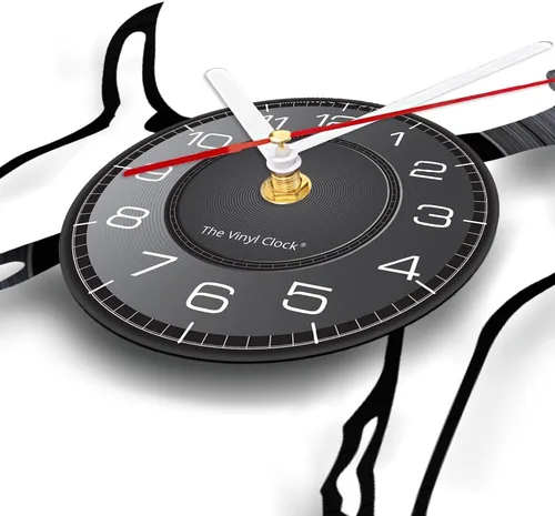 Miniatura 3 de Jack Russell Terrier - Reloj de pared de disco de vinilo de 12 pulgadas, moderno, decorativo, silencioso, sin tictac, funciona con pilas, suave Fox