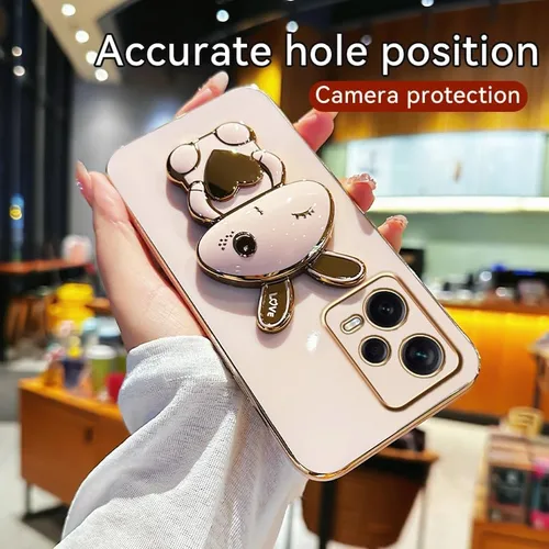 Miniatura 3 de Funda de silicona compatible con Redmi Note 12 Pro + con bonito soporte de conejo de dibujos animados para Redmi Note 12 Pro + delgado TPU