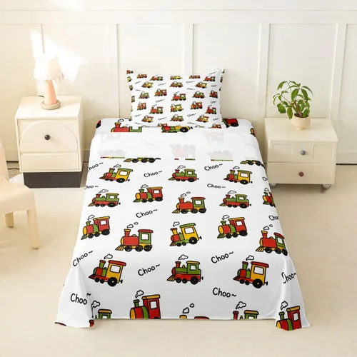Miniatura 51 de Juego de sábanas para cama de coche de bomberos, juego de sábanas de coche de policía con bolsillo profundo, sábana bajera ajustable para decoración