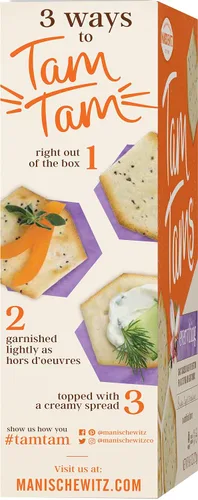 Miniatura 4 de Manischewitz Galletas Tam Tam Everything de 9.6 onzas (paquete de 2), textura crujiente y ligera, horneadas a la perfección
