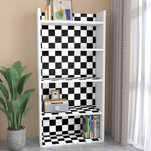Miniatura 5 de Decotalk Papel Tapiz a Cuadros Despegar y Pegar para Salpicadero de Cocina Papel de Pared Blanco y Negro Decoración de Tablero de Ajedrez