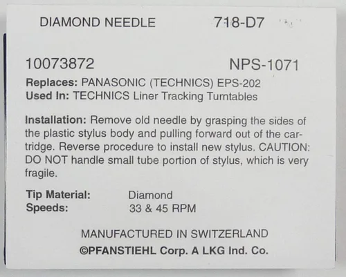 Miniatura 4 de Pfanstiehl - Aguja de fonógrafo para Panasonic Technics EPS-22 23C 24CS 25CS 27CS 28CS 53CS EPC202 y otros