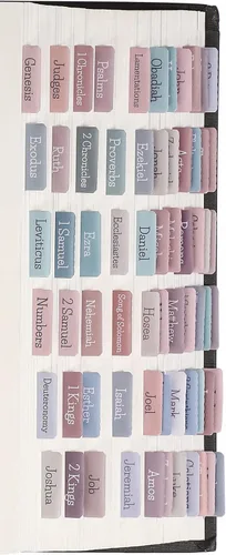 Miniatura 9 de Pestañas de la Biblia en colores pastel crema, pestañas laminadas de la Biblia para mujeres y niñas, 90 pestañas de la Biblia del Antiguo y Nuevo