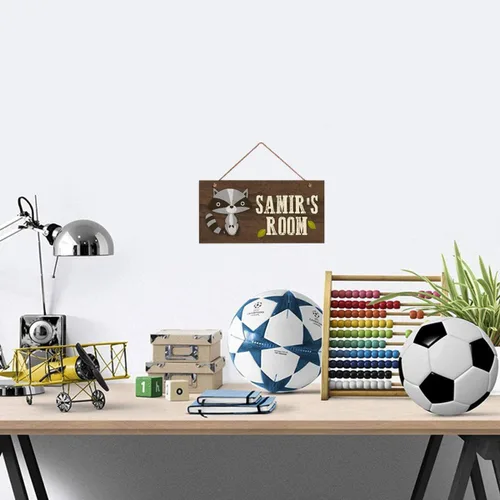 Miniatura 2 de Letreros personalizados, lindo letrero de mapache, decoración de pared personalizada, nombre personalizado, habitación de niños, habitación de bebé