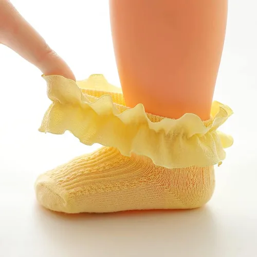 Miniatura 8 de Calcetines de princesa para recién nacidos, con volantes de encaje, para niñas pequeñas