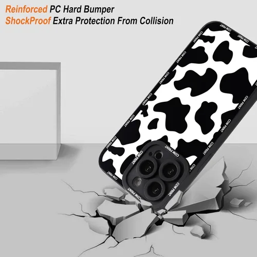 Miniatura 8 de Paquete de 2 bonitas fundas de teléfono para Apple iPhone 13 de 6.1 pulgadas, funda protectora de silicona con estampado de vaca a la moda, delgada