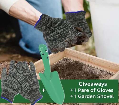 Miniatura 6 de Tamiz de tierra, tamiz de suciedad para jardinería, tamiz de compost, tamiz de jardín, tamiz de madera ligera para rocas, tamiz de tamiz de pantalla