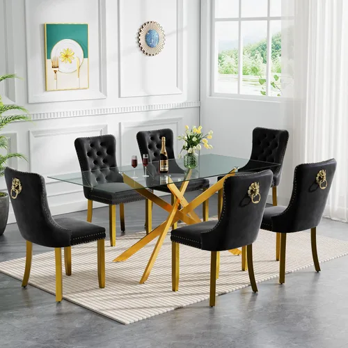 Miniatura 51 de HomVent Juego de mesa de comedor redonda de vidrio de 3 piezas, juego de mesa de comedor de vidrio templado para 2 mesas de cocina con 2 sillas