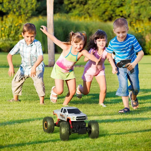 Miniatura 2 de DOUBLE E Ford Raptor F150 RC Car 4WD 2 Motors Monster Trucks para niños, 11 pulgadas, vehículo rastreador todoterreno de juguete con batería