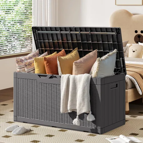 Miniatura 15 de YESHOMY Contenedores de almacenamiento de plástico de 30 galones con tapa, organizadores de cajas apilables para sala de estar, oficina, dormitorio