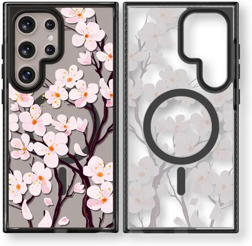 Miniatura 211 de Rosarnnah Funda compatible con Samsung Galaxy S24 Ultra, bonita estética, a la moda, divertida funda con estampado de gatito y gato, duradera a