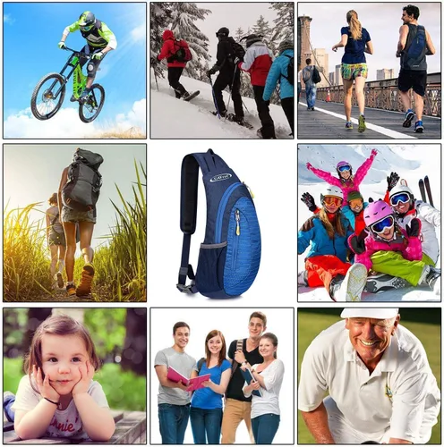Miniatura 6 de G4Free Bolso bandolera para hombres y mujeres, mochila cruzada pequeña, bolsas de hombro ligeras para viajes, exteriores y deportes (azul)