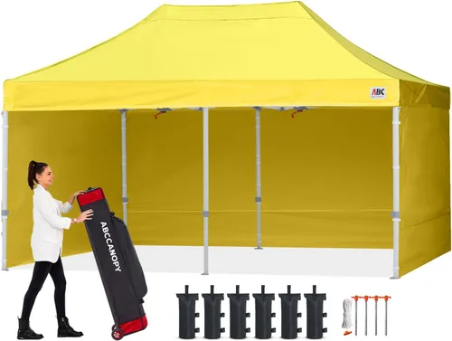 Miniatura 14 de Abccanopy - Toldo de 10 x 10 pies, con paredes laterales, sombra instantánea, con bolsa con ruedas para guardarlo. Incluye 4 bolsas de lastre, Azul