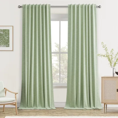 Miniatura 14 de Cortinas opacas de 54 pulgadas de largo para dormitorio, sala de estar, cortinas beige con aislamiento térmico, oscurecimiento de la habitación
