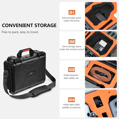 Miniatura 8 de STARTRC Mini 4 Pro CASE para DJI Mini 3/4 Pro Fly More Combo, naranja, conjunto de maletas