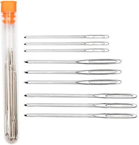 Miniatura 2 de Hekisn - Agujas romas de ojo grande, agujas de tejer de hilo de acero inoxidable, agujas de coser, agujas de tejer para manualidades, agujas