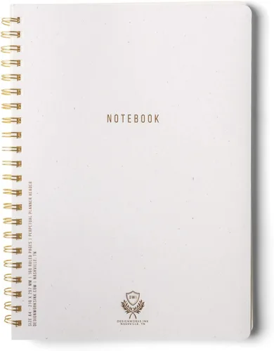 Miniatura 15 de DesignWorks Ink Cuaderno de papel texturizado de doble alambre, planificador diario y diario de escritura de tapa suave, 160 páginas perforadas a