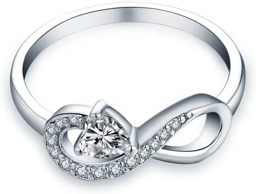 Miniatura 2 de Anillo Jo Wisdomo de compromiso. de plata esterlina, con corazón e infinito, anillo de amistad, para ella