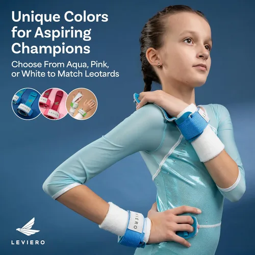 Miniatura 7 de Juego de agarres de gimnasia para niñas de gimnasia, agarres con cuero suave, correas de velcro y agujeros ajustables para los dedos, para todas