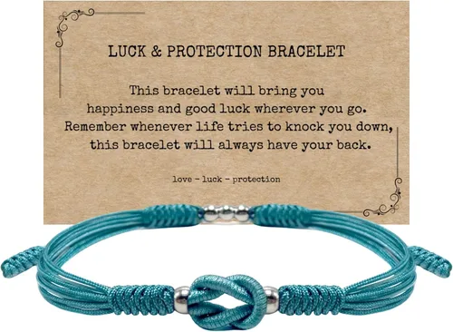 Miniatura 16 de LAMIBEE Infinity Surfer - Pulsera de la amistad con amor y amistad con color multicolor, cuerda de protección de nudo tibetano de la suerte tejida