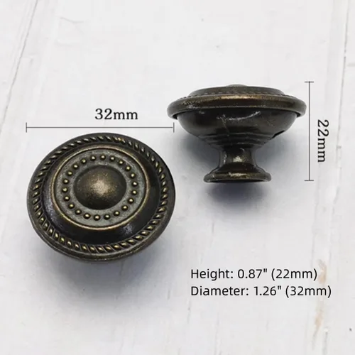 Miniatura 8 de Pomo de cajón negro antiguo de un solo agujero, disco antiguo americano, accesorios de gabinete de aleación de zinc para tiradores de cocina y baño
