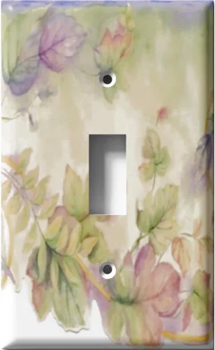 Placa decorativa para cubierta de interruptor de luz, hojas coloridas, placa de pared de palanca simple Single Toggle