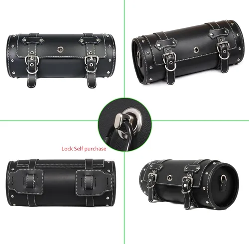 Miniatura 2 de Bolsa de herramientas de cuero de PVC para motocicleta Bolsa universal para horquillas Manillar Herramienta Bolsa de rollo de motocicleta