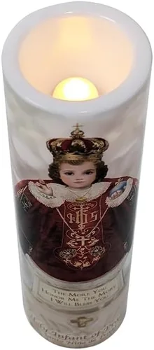 Miniatura 8 de Santo Niño de Praga, Vela LED sin llama de oración de devoción, The Saints Collection