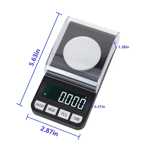 Miniatura 5 de Báscula digital de cocina de 1.76 oz x 0.001 onzas para alimentos, onzas y gramos, pequeña báscula de alimentos, mini báscula digital