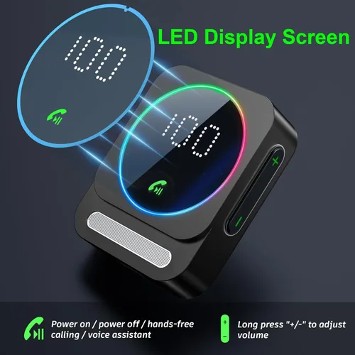Miniatura 2 de SONRU Receptor Bluetooth 5.3 para Coche, Adaptador de Audio Inalámbrico para Coche/Estéreo de Casa/Auriculares con Cable/Altavoz, Adaptador Aux Negro
