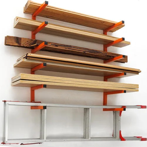 MOOMSINE Estante de almacenamiento de madera montado en la pared, 6 niveles con capacidad para hasta 1200 libras, organizador de madera resistente,