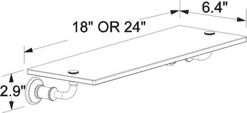 Miniatura 2 de Ginger 4534T-18/PC Columnar 18" Estante de tocador de baño de vidrio templado, cromo pulido