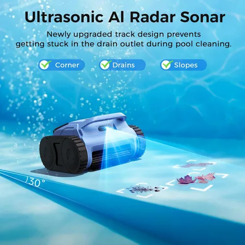 Miniatura 6 de Limpiador robótico inalámbrico para piscinas, aspiradora robótica automática para piscinas enterradas, limpieza de robot de piscina de spa de hasta