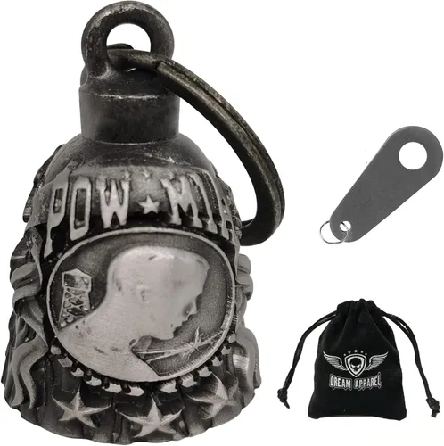 Miniatura 8 de Dream Apparel Campanas de motocicleta para motociclistas, accesorios de campanas pesadas y llavero para la suerte Viaja para vivir