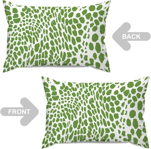 Miniatura 4 de ArogGeld Funda de almohada lumbar, estampado de guepardo verde, leopardo, estampado de leopardo, manchas de animales, almohada decorativa verde, A-17