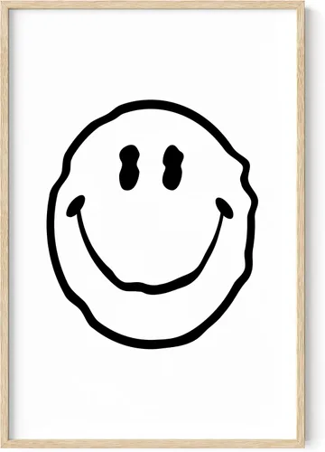 Miniatura 71 de HAUS AND HUES Impresión artística de sonrisas ácidas negras - Individual - 12x16 Smileys negros