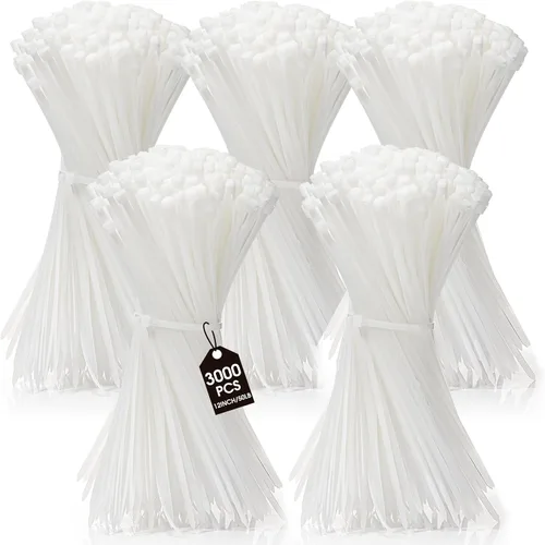 3000 piezas bridas para cables resistentes a granel, bridas de nailon autobloqueantes para plantas, jardinería, agricultura, rejilla, valla de pared