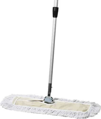 Miniatura 10 de Trapeador de polvo comercial – Barredora de piso de 18 pulgadas para madera dura, cabezal de trapeador de algodón reutilizable, mango extensible