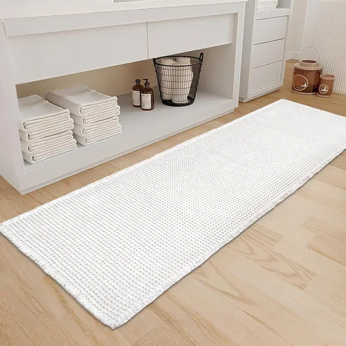 Miniatura 38 de ZALL - Tapete de baño de punto gofre beige, súper absorbente, antideslizante, color crema, 18 x 30 pulgadas, lavable a máquina, ultra suave