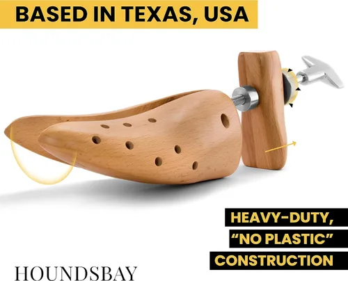 Miniatura 7 de HOUNDSBAY Bulldog - Estirador profesional de madera de 2 vías para hombres y mujeres, ampliador de zapatos y expansor para mujeres