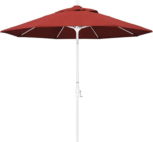 Miniatura 12 de California Umbrella paraguas de tela Olefin de 9 pies de fibra de vidrio de elevación basculante mercado de aluminio, paraguas con poste de bronce