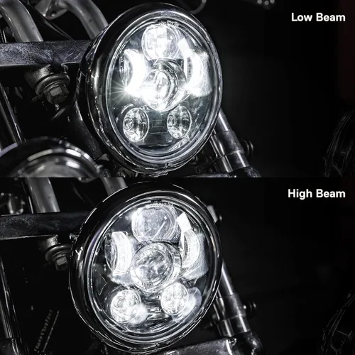 Miniatura 3 de TRUE MODS 5.75" (5 3/4) Faro LED para Harley Davidson [Acabado Negro] Faro LED Redondo para Motocicleta para Dyna Street Bob Super Wide Glide Low