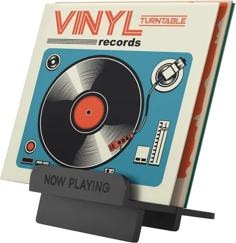 Miniatura 11 de Americanflat Soporte para discos de vinilo de 7.8 x 7.5 pulgadas, acrílico transparente con estante frontal y almacenamiento trasero, capacidad