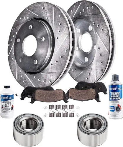 Miniatura 19 de Detroit Axle - Rotores de freno para Toyota Avalon 2020-2021 Camry 2020-2024, repuesto de rotores de freno de disco perforados y ranurados: rotor
