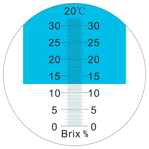 Miniatura 5 de Refractómetro Brix 0 ~ 32%, refractómetro Brix de mano Prueba de contenido de azúcar, herramienta de medición Brix de alta precisión con ATC