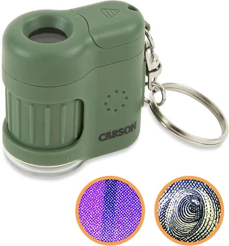 Miniatura 8 de Carson MicroMini 20x Microscopio de bolsillo para adultos, linterna UV y LED, azul (MM-280B)